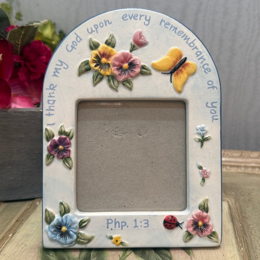 Vintage I Thank My God Upon Every Remembrance Of You Php. 1:3 Photo Frame